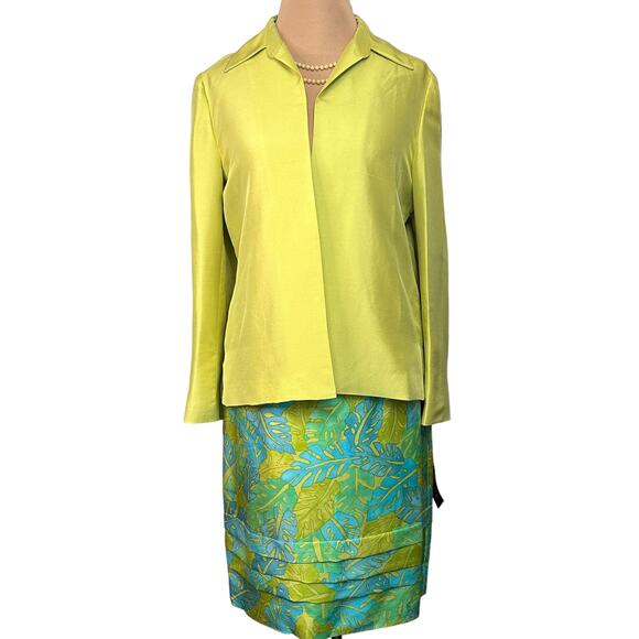 Kasper 100% Silk Tropical Print Women’s Suit Petite Size 10P